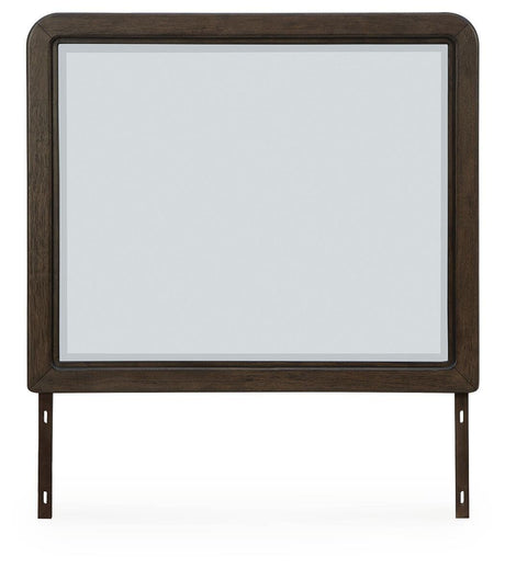 Radkin Burnished Brown Uphostered Panel Bedroom Set by Ashley at Eve Furniture