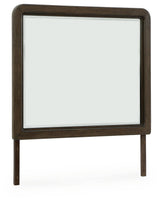 Radkin Burnished Brown Uphostered Panel Bedroom Set by Ashley at Eve Furniture