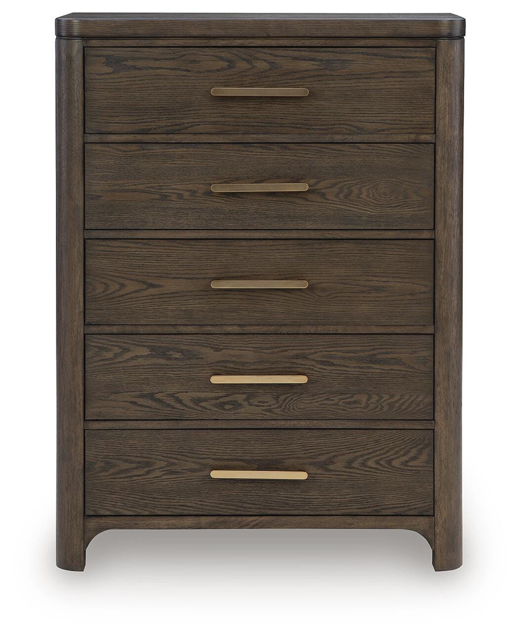 Radkin Burnished Brown Uphostered Panel Bedroom Set by Ashley at Eve Furniture