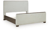 Radkin Burnished Brown Uphostered Panel Bedroom Set by Ashley at Eve Furniture