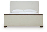 Radkin Burnished Brown Uphostered Panel Bedroom Set by Ashley at Eve Furniture