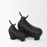 Radu Large Matte Black Metal Bull Decorative Object by Mercana at Eve Furniture