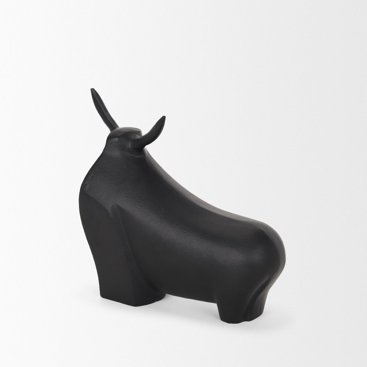 Radu Large Matte Black Metal Bull Decorative Object by Mercana at Eve Furniture
