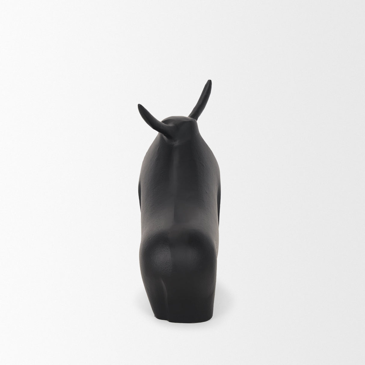 Radu Large Matte Black Metal Bull Decorative Object by Mercana at Eve Furniture