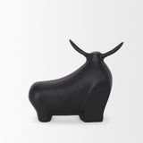 Radu Large Matte Black Metal Bull Decorative Object by Mercana at Eve Furniture
