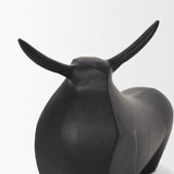 Radu Large Matte Black Metal Bull Decorative Object by Mercana at Eve Furniture