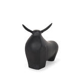 Radu Large Matte Black Metal Bull Decorative Object by Mercana at Eve Furniture
