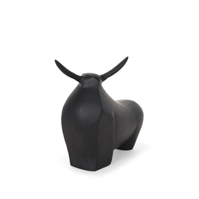 Radu Large Matte Black Metal Bull Decorative Object by Mercana at Eve Furniture