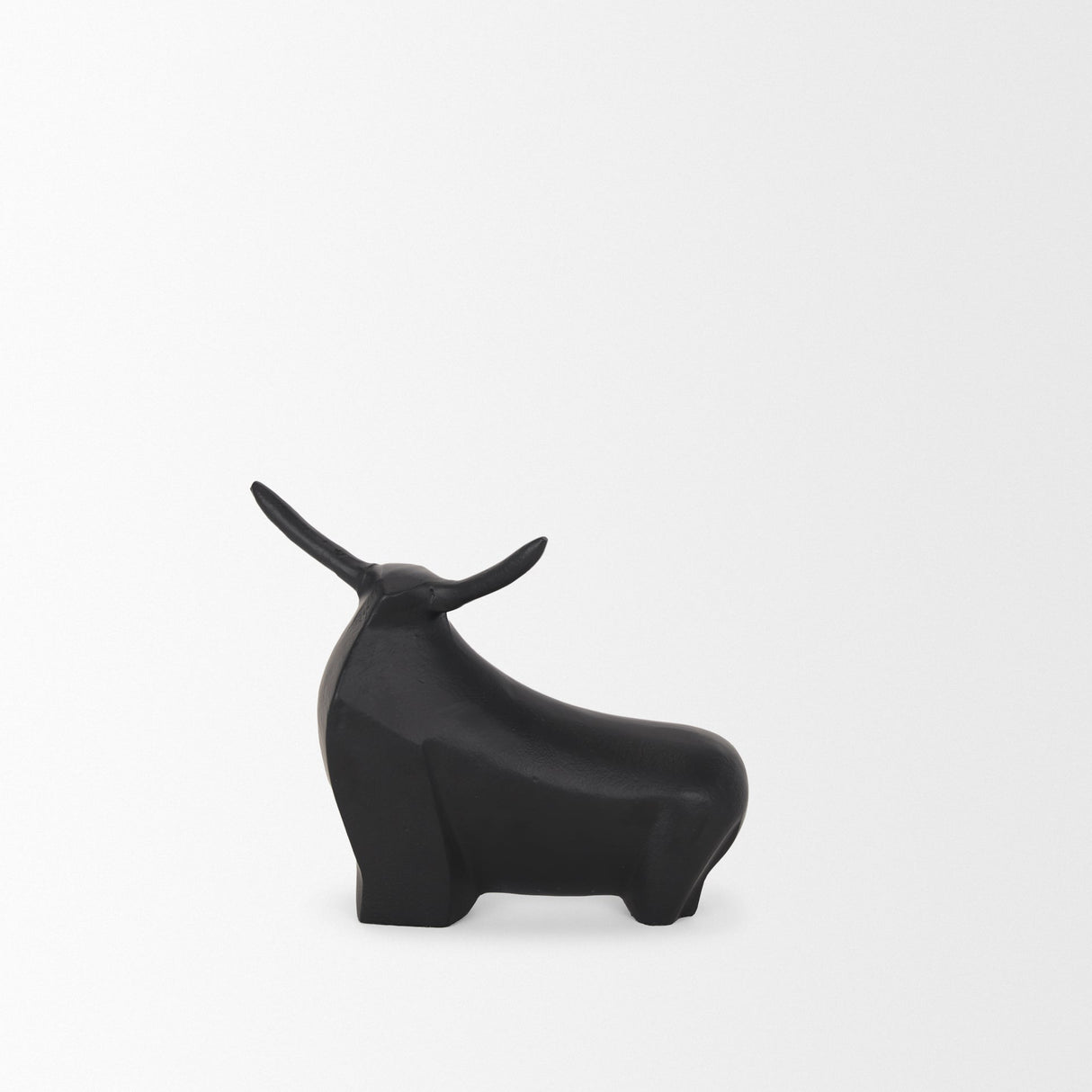Radu Small Matte Black Metal Bull Decorative Object by Mercana at Eve Furniture