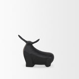 Radu Small Matte Black Metal Bull Decorative Object by Mercana at Eve Furniture