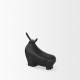 Radu Small Matte Black Metal Bull Decorative Object by Mercana at Eve Furniture