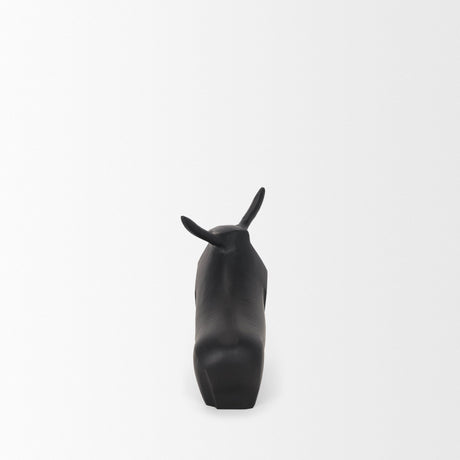 Radu Small Matte Black Metal Bull Decorative Object by Mercana at Eve Furniture