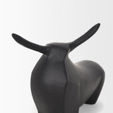 Radu Small Matte Black Metal Bull Decorative Object by Mercana at Eve Furniture