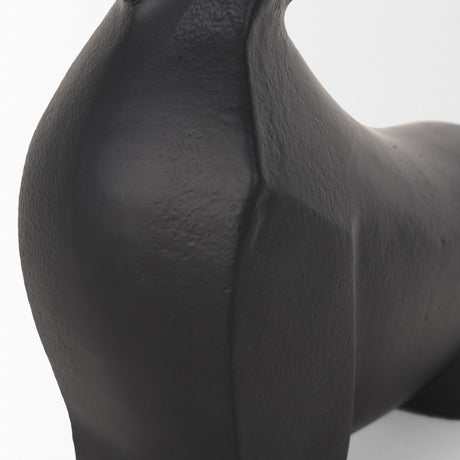 Radu Small Matte Black Metal Bull Decorative Object by Mercana at Eve Furniture