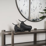 Radu Small Matte Black Metal Bull Decorative Object by Mercana at Eve Furniture