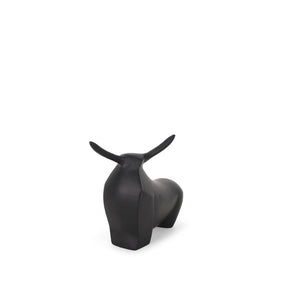 Radu Small Matte Black Metal Bull Decorative Object by Mercana at Eve Furniture