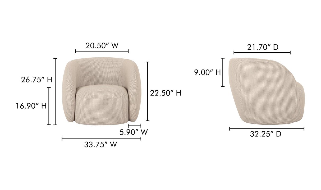 Rae Outdoor Accent Chair Beige Check by Moe's Home at Eve Furniture