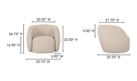Rae Outdoor Accent Chair Beige Check by Moe's Home at Eve Furniture