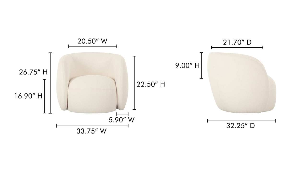 Rae Outdoor Accent Chair Cream by Moe's Home at Eve Furniture