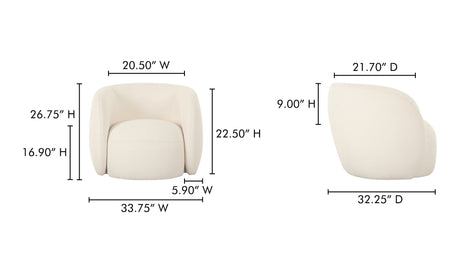Rae Outdoor Accent Chair Cream by Moe's Home at Eve Furniture