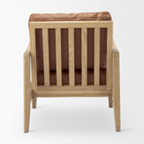 Raeleigh 28.0L x 34.1W x 34.4H Cognac Leather W/ Light Brown Wood Frame Accent Chair by Mercana at Eve Furniture
