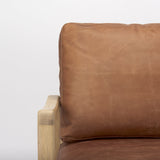 Raeleigh 28.0L x 34.1W x 34.4H Cognac Leather W/ Light Brown Wood Frame Accent Chair by Mercana at Eve Furniture