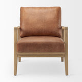 Raeleigh Tan Faux Leather Accent Chair by Mercana at Eve Furniture