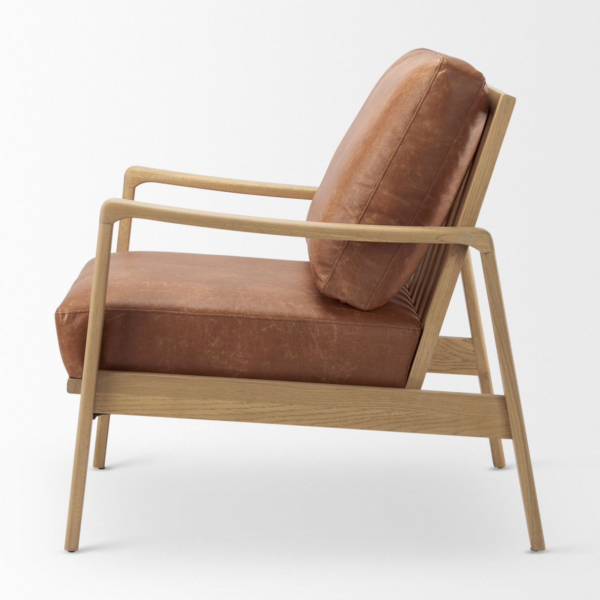 Raeleigh Tan Faux Leather Accent Chair by Mercana at Eve Furniture