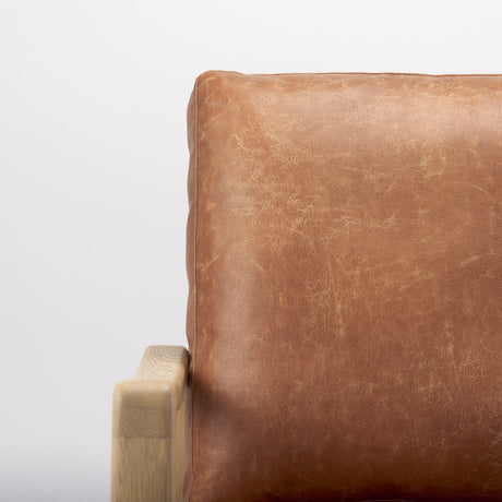 Raeleigh Tan Faux Leather Accent Chair by Mercana at Eve Furniture
