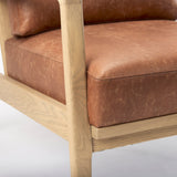 Raeleigh Tan Faux Leather Accent Chair by Mercana at Eve Furniture