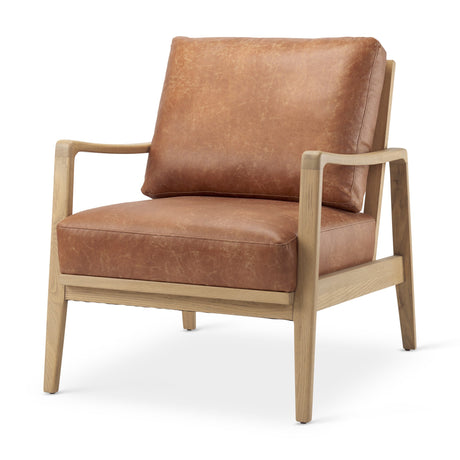 Raeleigh Tan Faux Leather Accent Chair by Mercana at Eve Furniture