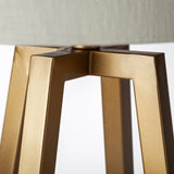 Raelynn (29"H) White-Linen Drum Shade w/ Gold Metal Frame Table Lamp by Mercana at Eve Furniture