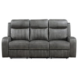 Raelynn 3-piece Upholstered Motion Reclining Sofa Set Grey