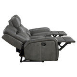 Raelynn Gray Upholstered Motion Reclining Living Room Set by Coaster at Eve Furniture