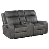 Raelynn Gray Upholstered Motion Reclining Living Room Set by Coaster at Eve Furniture