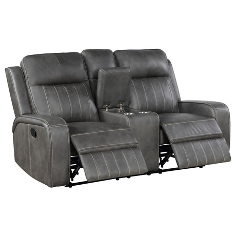 Raelynn Gray Upholstered Motion Reclining Living Room Set by Coaster at Eve Furniture
