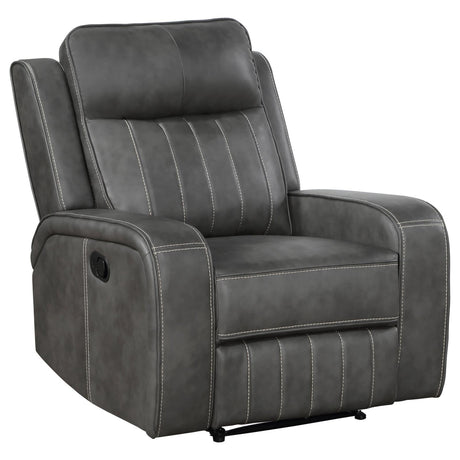 Raelynn Gray Upholstered Motion Reclining Living Room Set by Coaster at Eve Furniture
