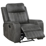 Raelynn Gray Upholstered Motion Reclining Living Room Set by Coaster at Eve Furniture
