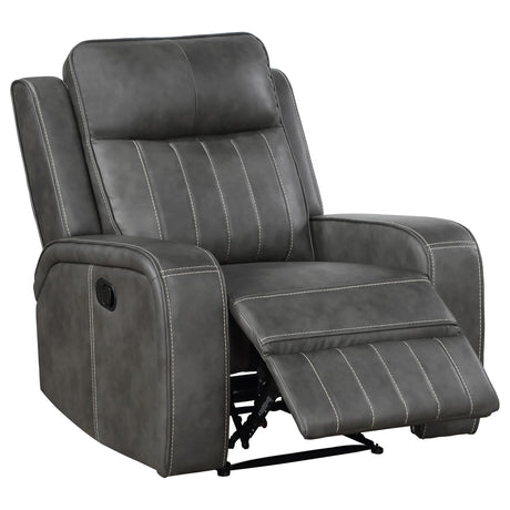 Raelynn Gray Upholstered Motion Reclining Living Room Set by Coaster at Eve Furniture