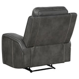 Raelynn Gray Upholstered Motion Reclining Living Room Set by Coaster at Eve Furniture