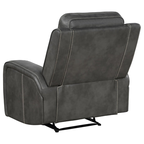 Raelynn Gray Upholstered Motion Reclining Living Room Set by Coaster at Eve Furniture