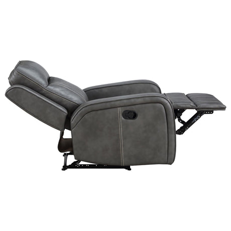 Raelynn Gray Upholstered Motion Reclining Living Room Set by Coaster at Eve Furniture