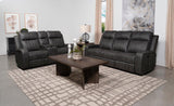 Raelynn Gray Upholstered Motion Reclining Living Room Set by Coaster at Eve Furniture
