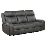 Raelynn Gray Upholstered Motion Reclining Living Room Set by Coaster at Eve Furniture