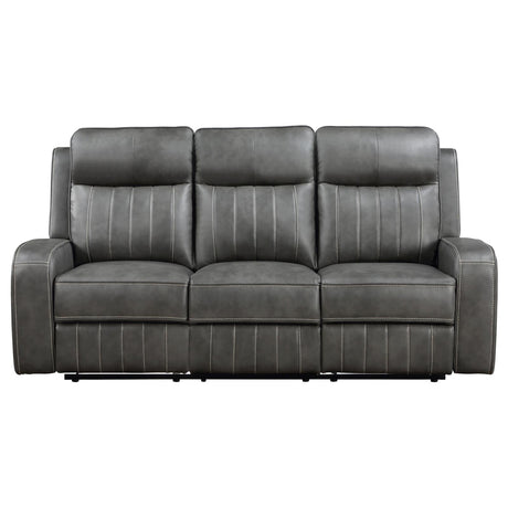 Raelynn Gray Upholstered Motion Reclining Living Room Set by Coaster at Eve Furniture