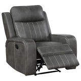 Raelynn Grey 3-Piece Upholstered Motion Reclining Sofa Set by Coaster at Eve Furniture