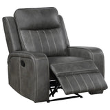 Raelynn Grey 3-Piece Upholstered Motion Reclining Sofa Set by Coaster at Eve Furniture