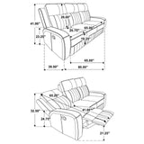 Raelynn Grey 3-Piece Upholstered Motion Reclining Sofa Set by Coaster at Eve Furniture