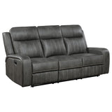 Raelynn Grey 3-Piece Upholstered Motion Reclining Sofa Set by Coaster at Eve Furniture