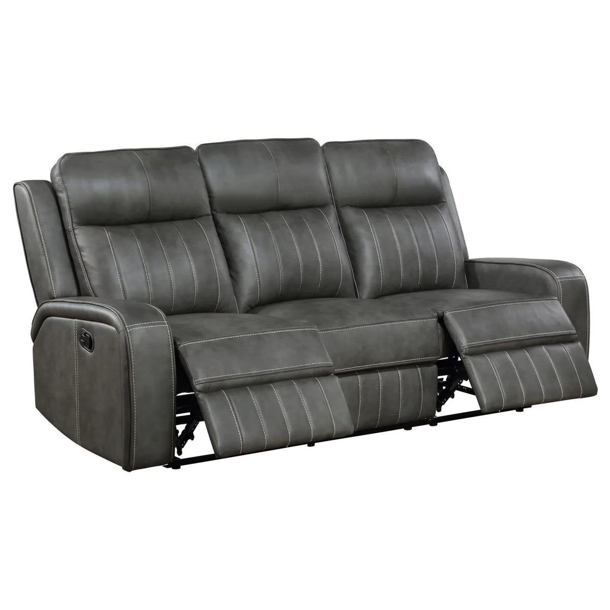 Raelynn Grey 3-Piece Upholstered Motion Reclining Sofa Set by Coaster at Eve Furniture
